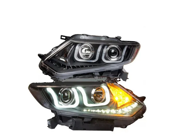 Автомобильный головной свет для X-Trail Rogue фары год rogue фара x trail xtrail DRL Hi Lo Скрытая ксенон - Цвет: Model2 style