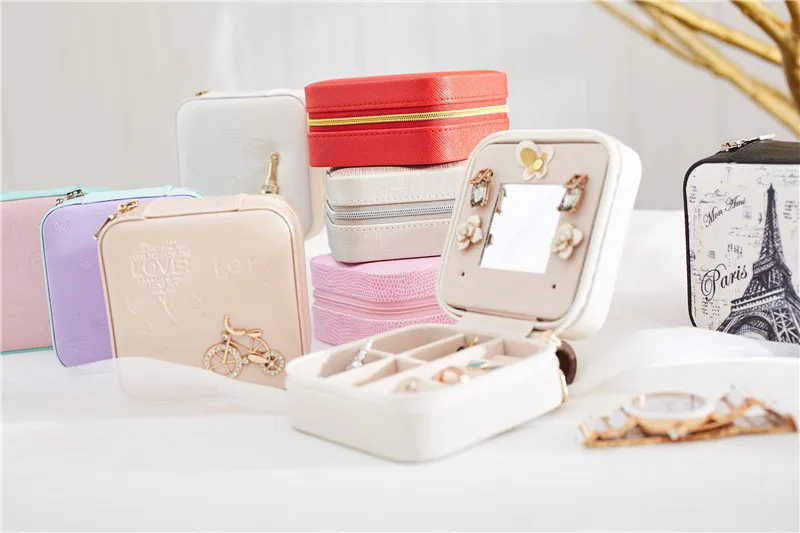 Jewelry Packaging Box Casket Box For Exquisite Makeup Case Cosmetics Beauty Organizer Container Boxes Graduation Birthday Gift