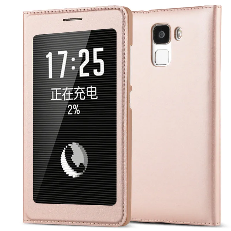 Rose Gold Чехол LEPHEE для huawei Honor 7 7A Pro 7C, кожаный чехол с окошком обзора, флип-чехол для huawei Honor 7A Global Verion, чехол - Цвет: Rose Gold