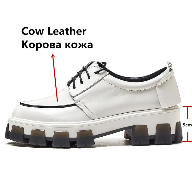 Женские кроссовки с перекрестной шнуровкой FEDONAS белые из натуральной кожи на