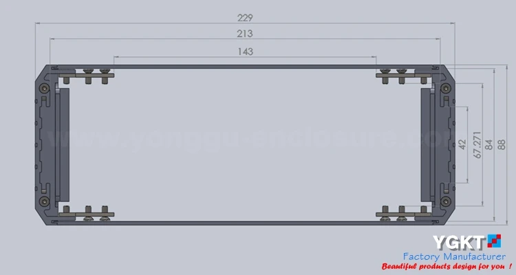 Горячая Распродажа 432*88* D 2U Серверный корпус алюминиевый корпус PCB чехол