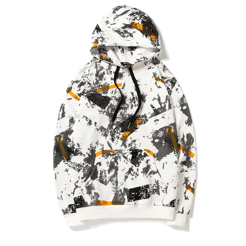 

Мужская Весенняя хлопковая Молодежная модная Свободная куртка с рисунком граффити в стиле High Street с шапкой