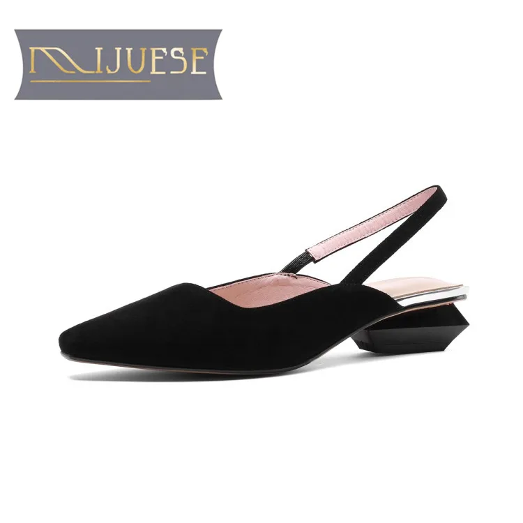 MLJUESE/2018 женские босоножки Замшевые абрикосового цвета с петлей на пятке Пляжные