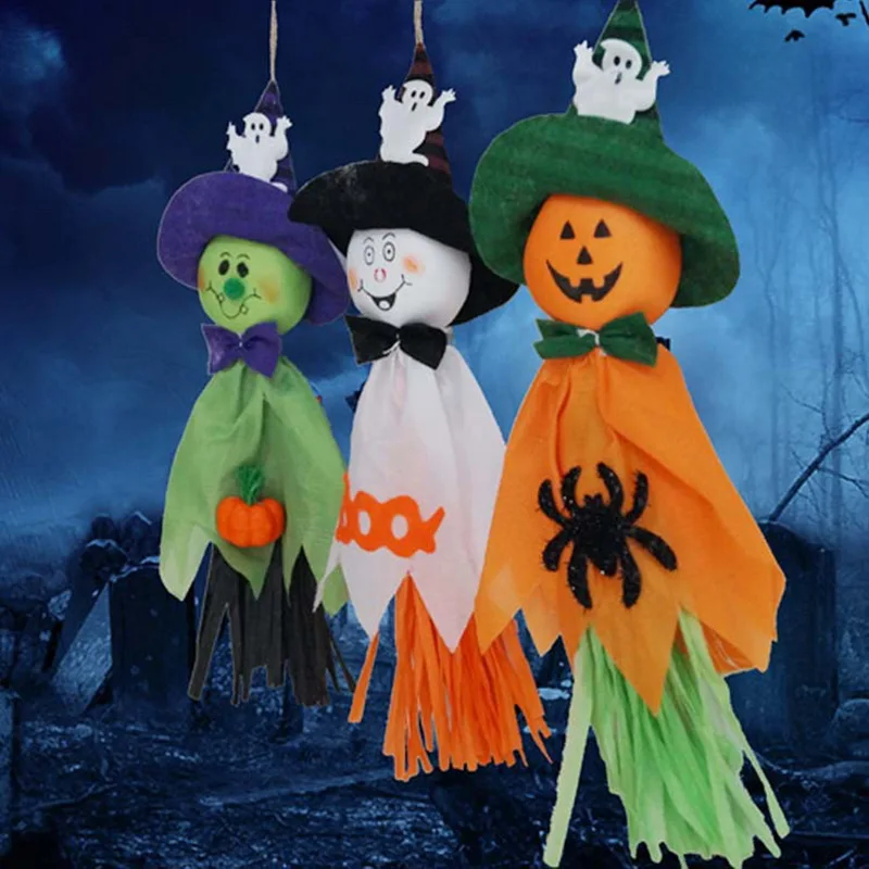 Very Funny Happy Halloween Decoration Terrible 36*17cm Ghost Pull Flower For Store Pub Kindergarten Haunted House Decorative | Дом и сад