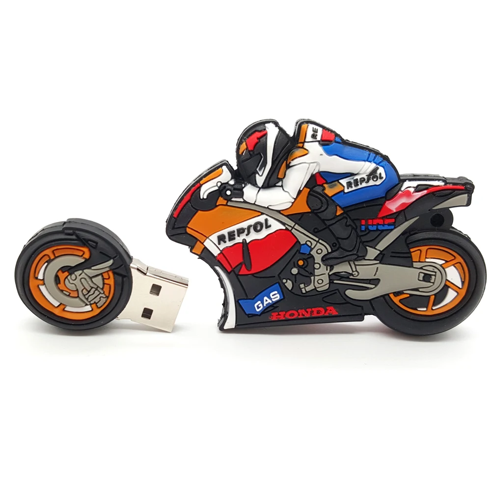 Easy Learning Cartoon USB Flash Drives Motorcycle U Disk Pen Drive 4GB 8GB 16GB 32GB 64GB Moto Car Pendrive Memory Stick | Компьютеры и