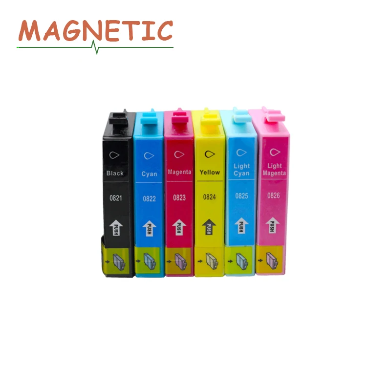 

6colors T0821 full compatible Ink Cartridges For Epson R290 R270 R390 TX650 T50 T59 RX590 TX800W T50 TX720 700 TX800 RX610 821