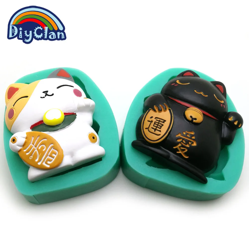 Lucky Fortune Cat Силиконовые формы для украшения тортов богатая любовь кошка форма