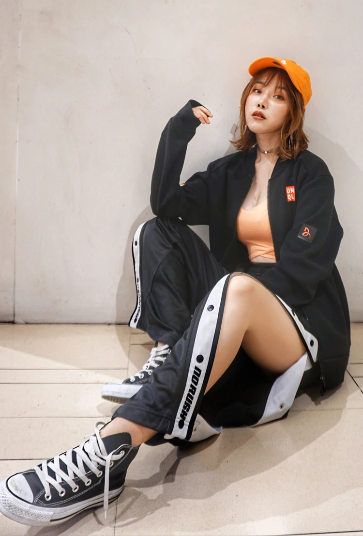 Hip Hop Dance Pants Sexy Black Split Trousers Pole Dancing Costume Clothes Woman Ballroom Practice Competition Street Wear DT681