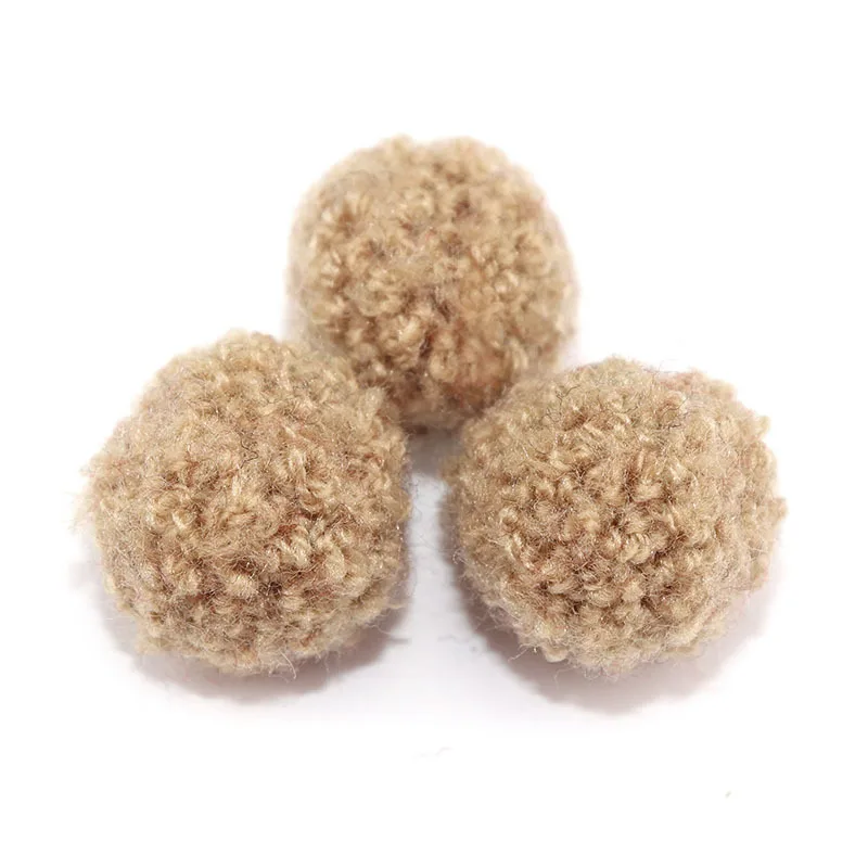 Khaki Plush Balls 50 шт цветные плюшевые помпоны для украшения свадебной вечеринки пушистые Помпоны Детские аксессуары для волос DIY товары для рукоделия игрушка-альбом для наклеивания - Цвет: Khaki Plush Balls
