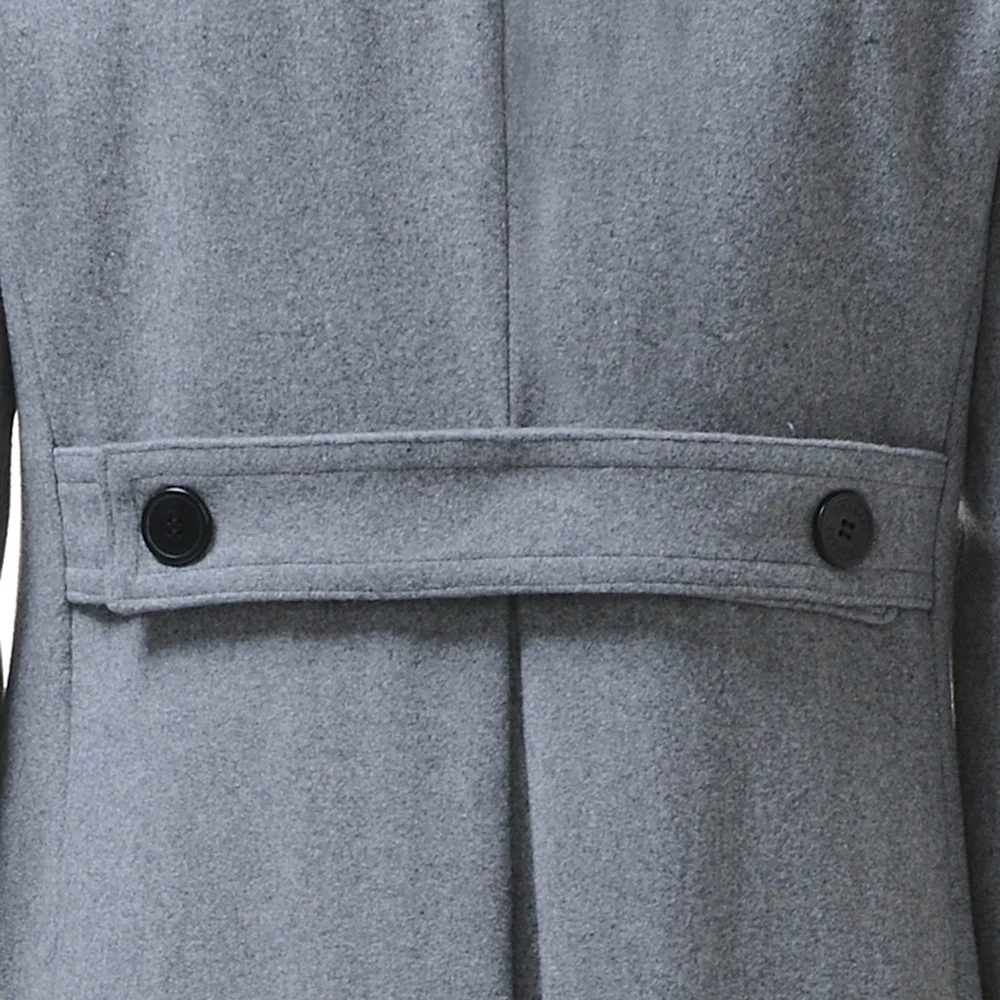 

URSMSRT 2015 New men's wool coat Slim cut men's light gray overcoat