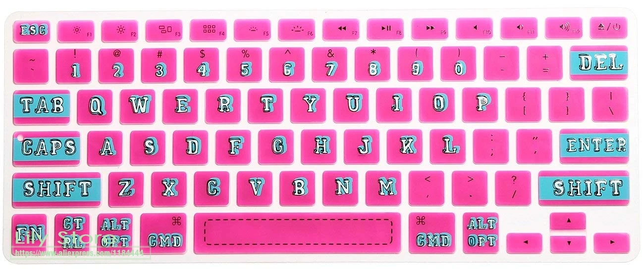 Большой шрифт зеленый розовый чехол для клавиатуры силиконовый MacBook Air 13 3 Pro 15 с