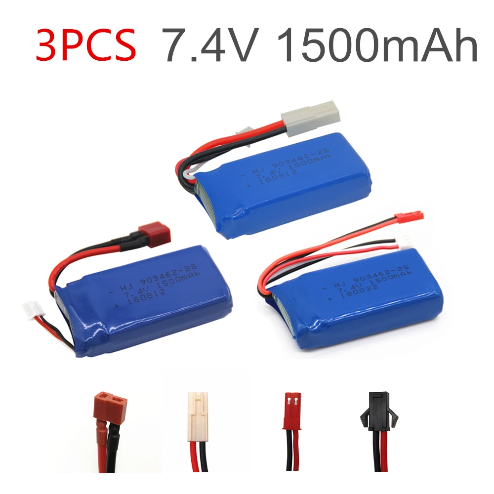 Аккумулятор Lipo 3 шт. 7 4 В 1500 мАч для FT009 батарея катера 12428 2S 903462 JST SM KET T разъем |