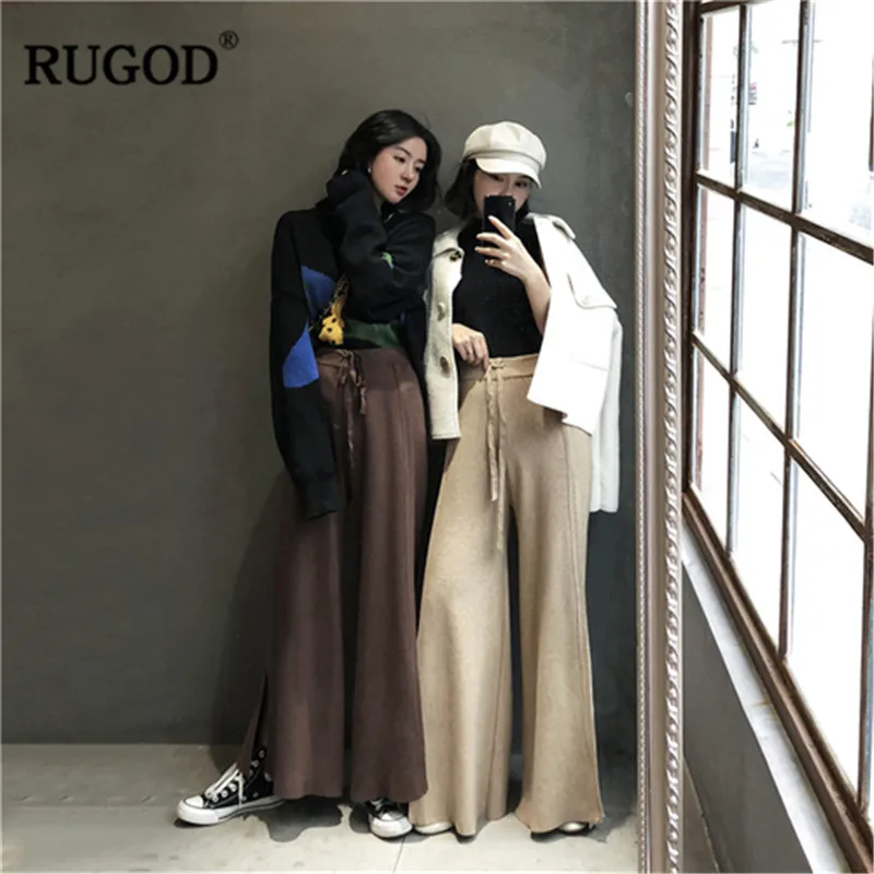 Женские брюки с высокой талией RUGOD однотонные Свободные повседневные штаны