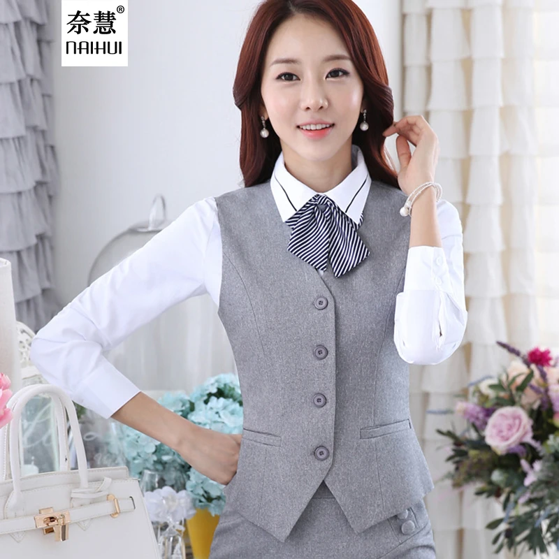 Женский жилет с V-образным вырезом в деловом стиле