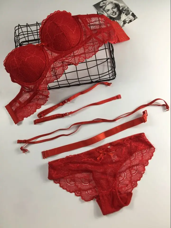 Комплект из бюстгальтера и трусиков, lenceria sexi para mujer, женское нижнее белье renda soutien gorge, пуш-ап, женское нижнее белье sous vetement femme bielizna