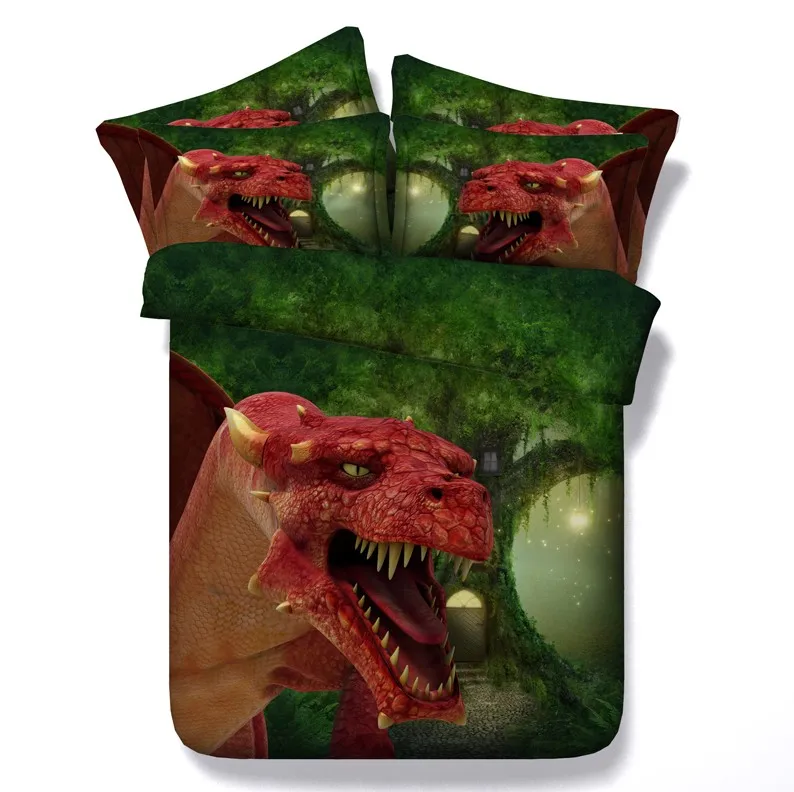 5 шт. комплект постельного белья с 3d-динозаврами | Дом и сад