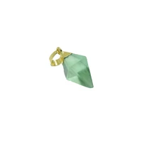 5pc faceted natural jewelry stone green crystal quartz pendant 2018 gold point fluorite necklaces pendant gifts for women