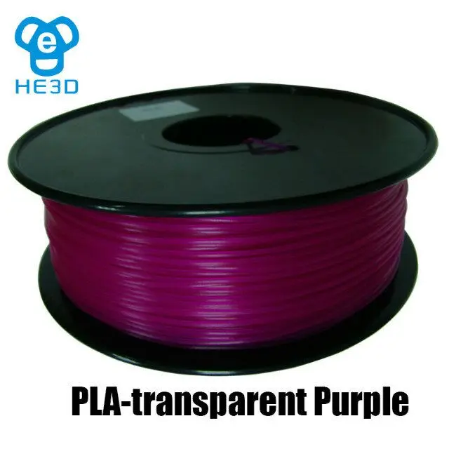PLA прозрачность серии 3D принтер PLA1.75mm 1 кг(2.2lb)-пластиковым наполнителем, Прозрачный Многоцветный - Цвет: transparent purple