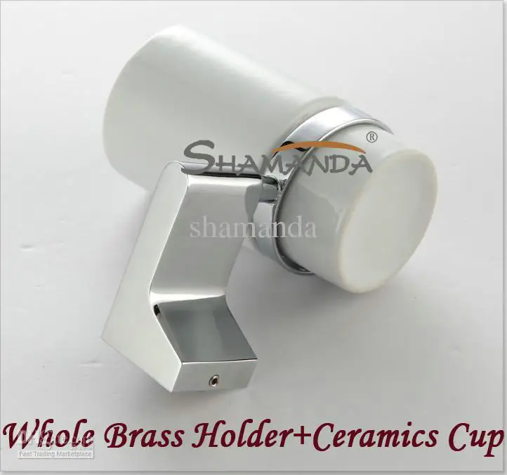 to tap Single Tumbler Holder Toothbrush Cup Brass Base with Chrome finish+Glass Bathroom Accessories-97016 placa le | Обустройство