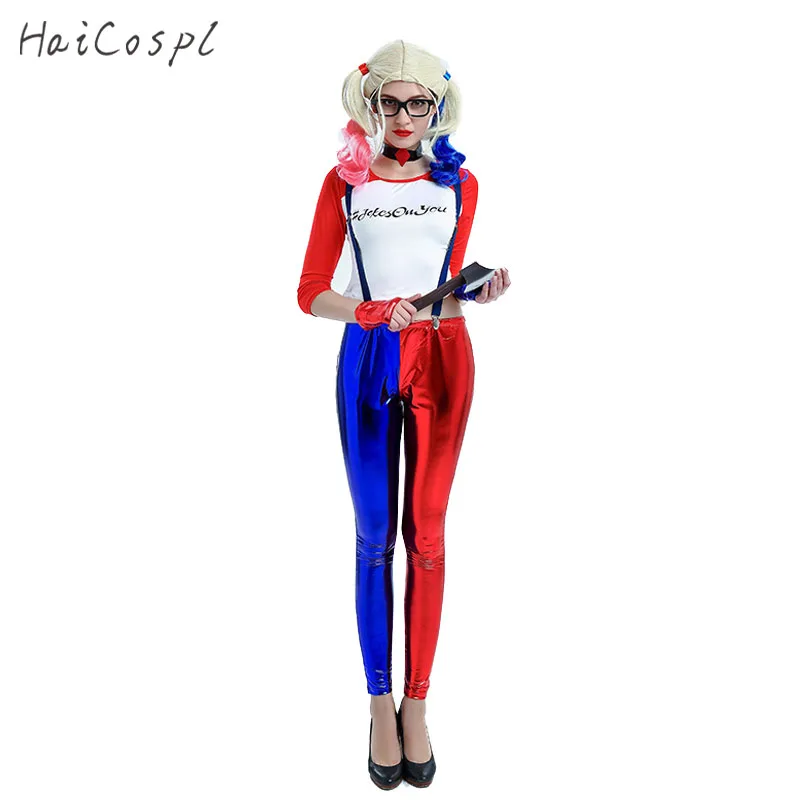 Костюм Харли Куинн женский сексуальный аниме косплей рубашка подтяжки брюки
