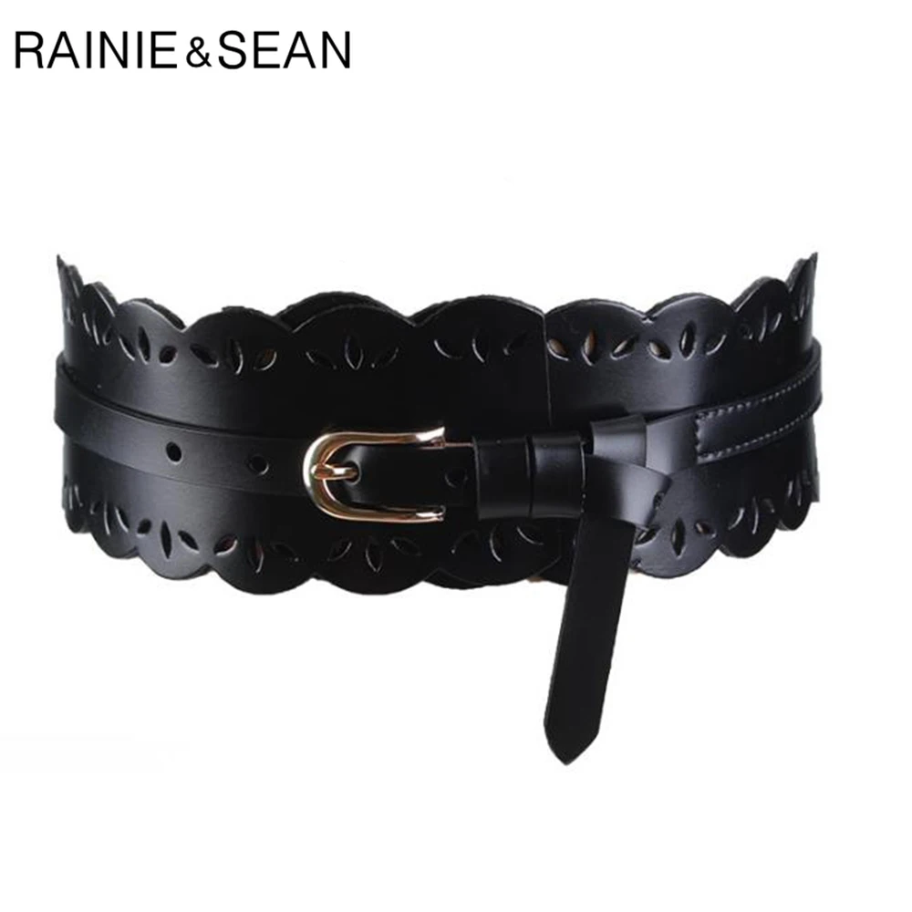 Женский широкий пояс RAINIE SEAN элегантный однотонный винно красного цвета