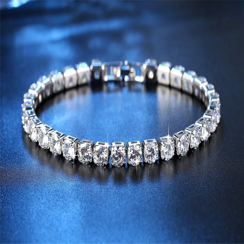 3 ряда хип хоп Bling Iced Out мужские s медь циркон браслет теннис 19 см цепи браслеты для