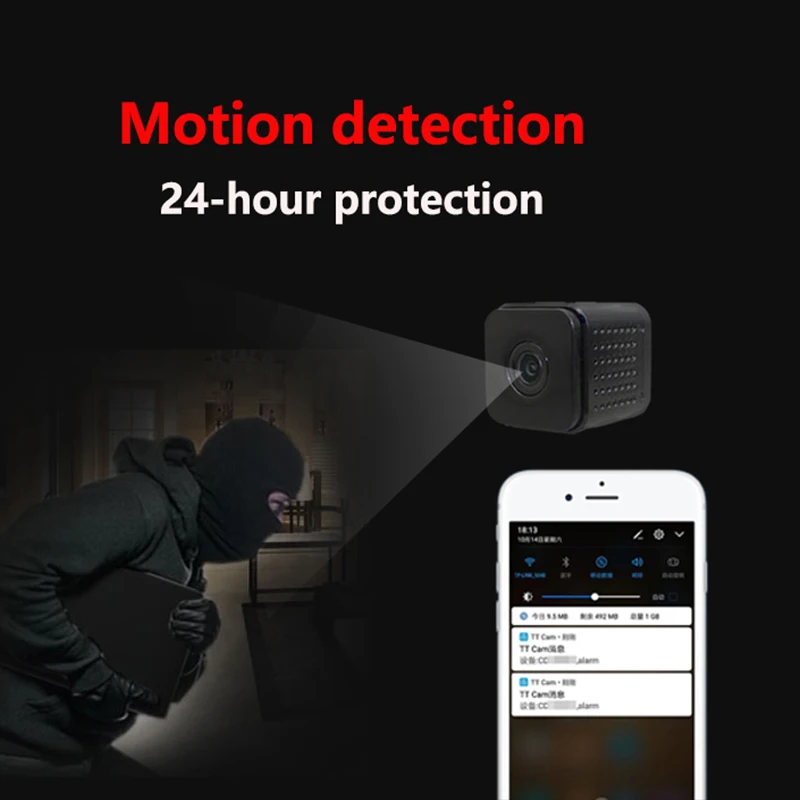 Невидимая ночная версия Wi Fi IP мини камера беспроводная 1080P для записи видео