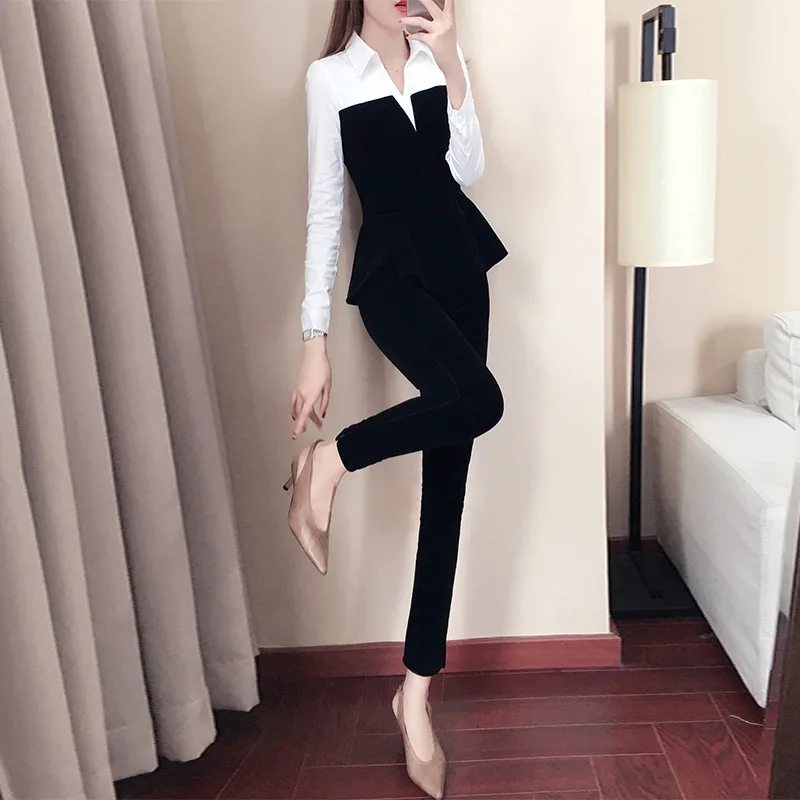 Новинка 2019 женские комплекты из двух предметов твидовый комплект сплошной