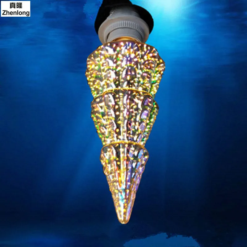 3D Красочные Рождество день лампы Стекло Люстра Творческий кафе клуб КТВ