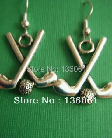 

Fashion 50Pair Vintage Silvers GOLF CLUBS & BALL Dangle Earrings Charms Pendants Drop Earrings DIY Jewelry Handcrafted P737