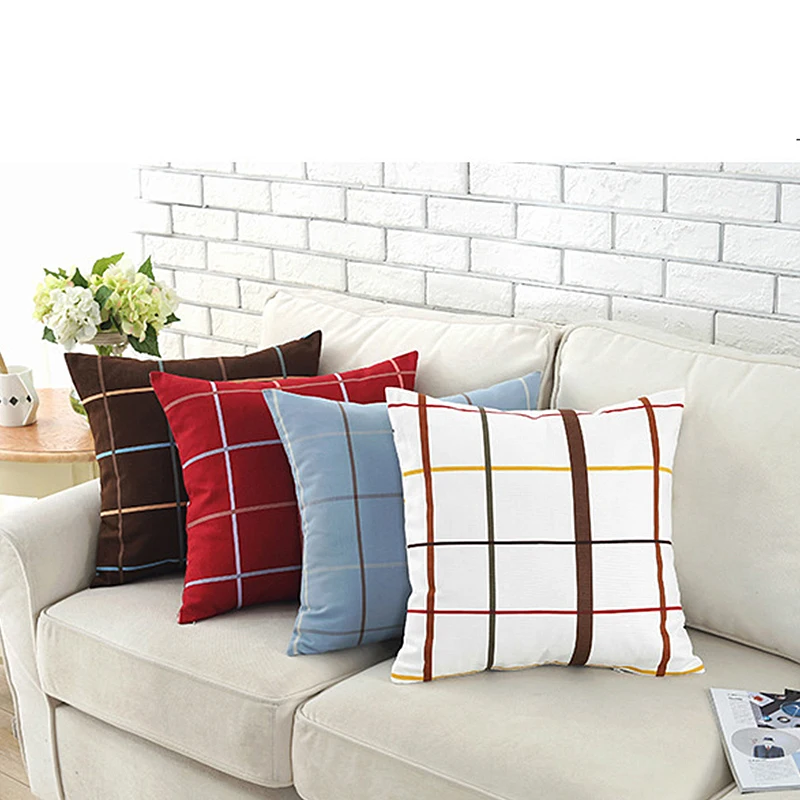 Zhuimenglong 45x45cm Classic Plaid Cushion Covers for Sofa Aquare Pillowcases Decorative Pillows Pillow Cases Home Decor R394 | Дом и сад
