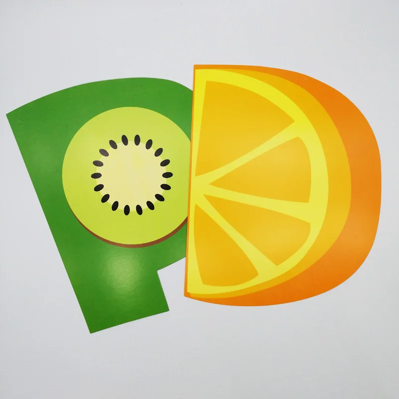 Цветной бумажный баннер с фруктовым буквенным принтом на день рождения