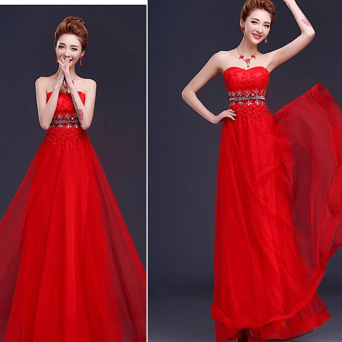 2017 новое поступление вечерние платья элегантное милое красное платье невесты