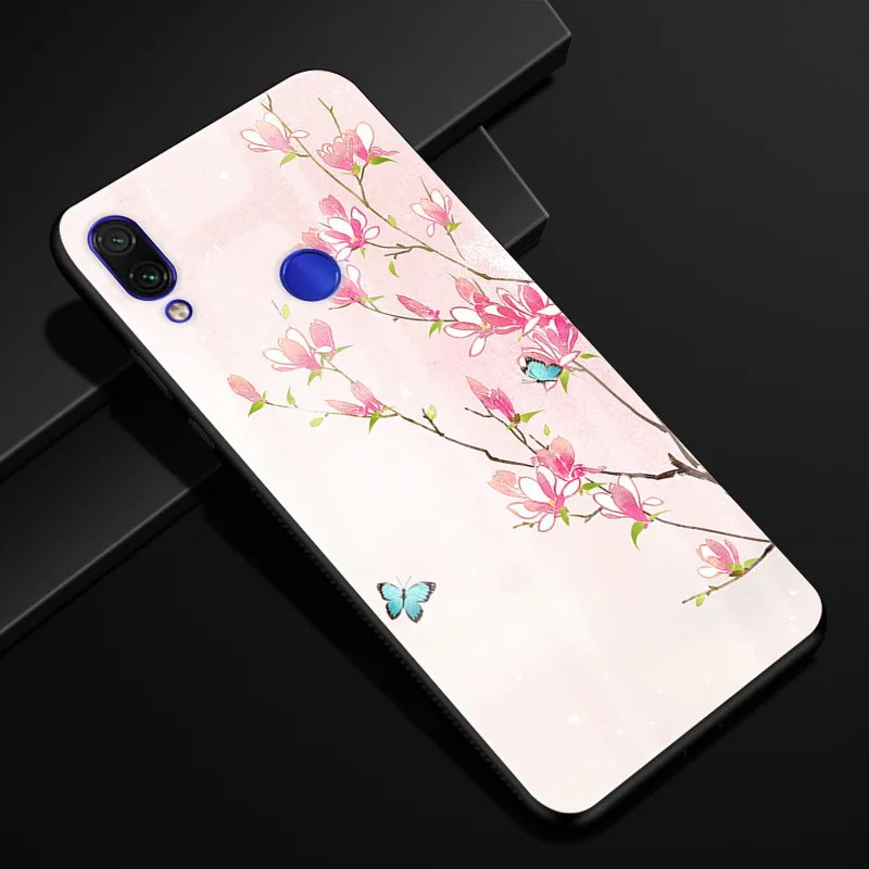 a27 Для Xiaomi Redmi Note 7 чехол Модный Жесткий PC стекло задняя крышка для Xiaomi Redmi Note 7 Pro силиконовая рамка Fundas Redmi Note7 Capa - Цвет: a27