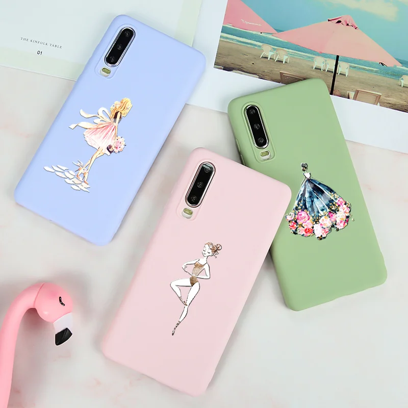 Матовый Силиконовый чехол для Huawei P9 P10 P20 Lite P30 PRO карамельных цветов девочек Mate 10 20
