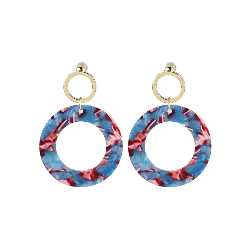 2019 цвет большие круглые ацетатные висячие акриловые серьги эффектная Мода Смола
