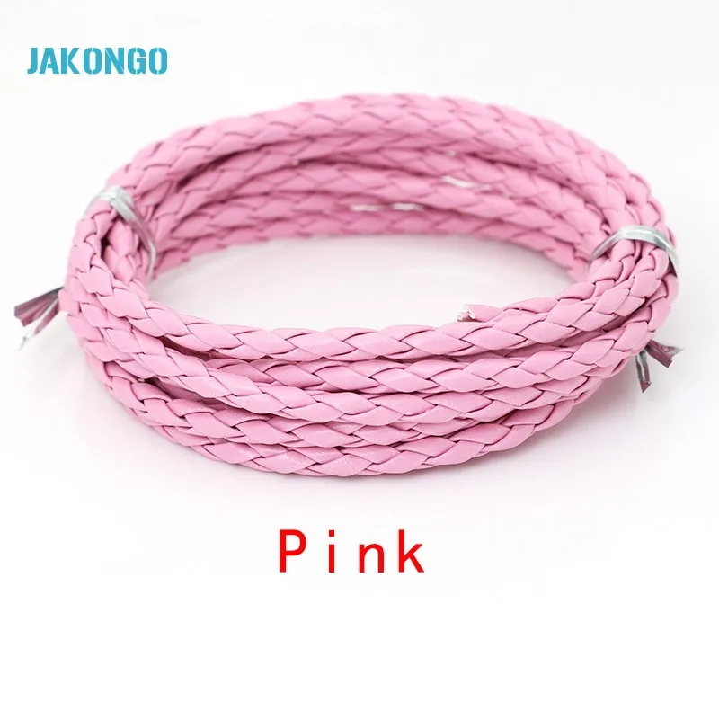 JAKONGO 4 мм круглый кожаный шнур DIY веревка для изготовления ювелирных изделий