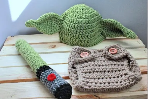 Реквизит для фотосессии новорожденных костюм шляпа + брюки палочка зеленый