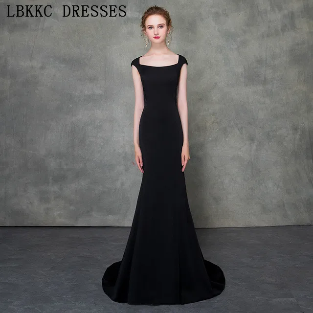 Vestido Formatura черная Русалка выпускное платье es квадратный воротник vestido de festa