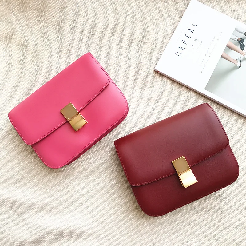 Bags for Women Tofu Wrapped Hand Rubbing Cow Skin Box Retro Small Square Bag Single Shoulder Oblique Bag Girl