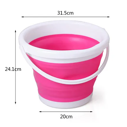 10L Pink 1 шт. креативное практичное портативное складное ведро для мытья автомобиля, толстое Силиконовое приспособление для кемпинга, рыбалки 3/5/10L - Цвет: 10L Pink