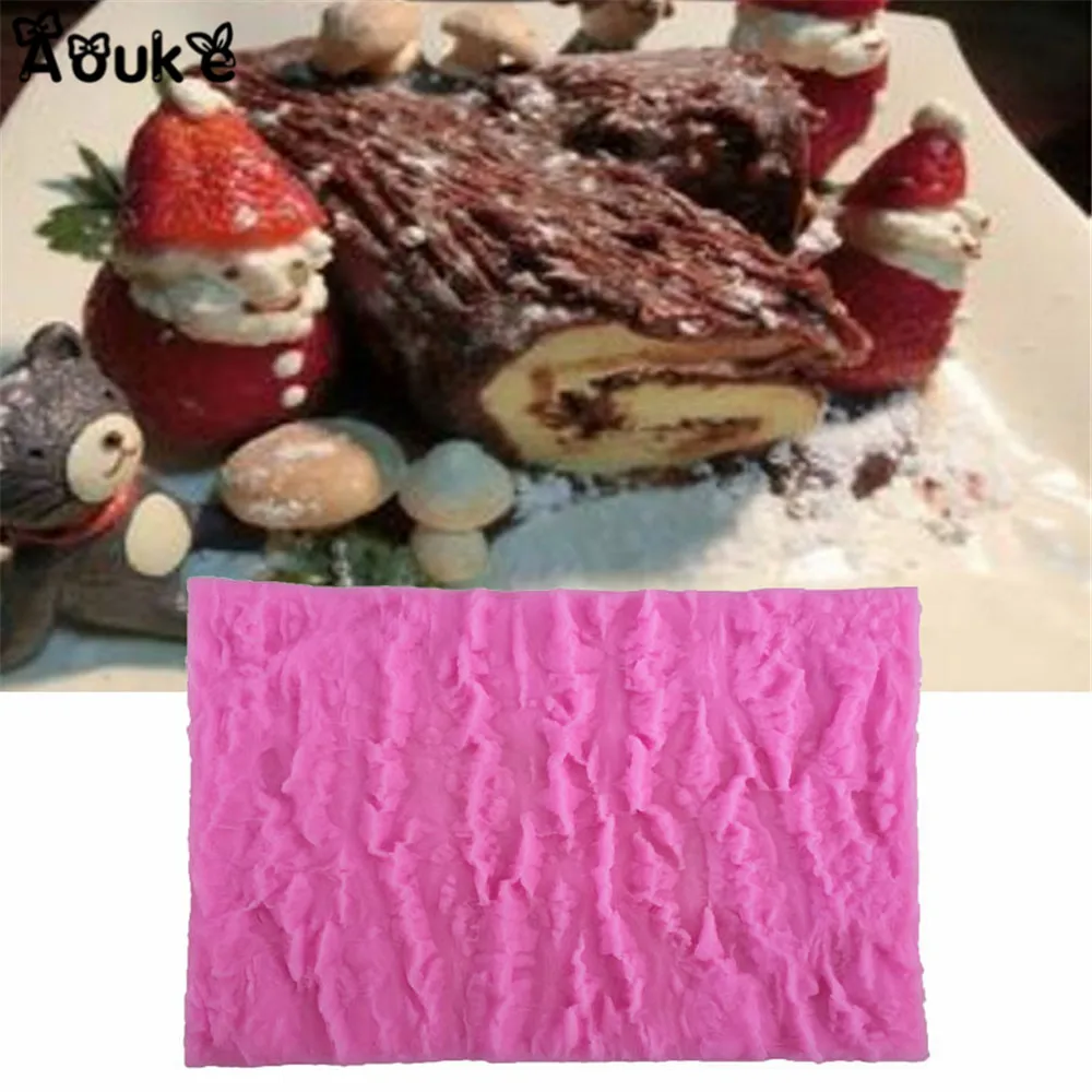 

Bark Texture Shape Fondant Cake Silicone Mold Biscuits Chocolate Molds Cookies Candy Mould Baking Cake Wedding Decoration Tools