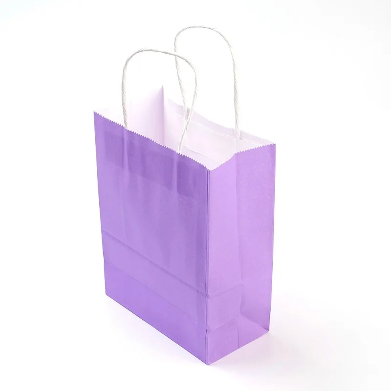 MediumPurple Pandahall 10 шт прямоугольник мешочки из крафт-бумаги подарочные сумки для покупок с нейлон ручка с нарезкой, 22,5 см F80 - Цвет: MediumPurple