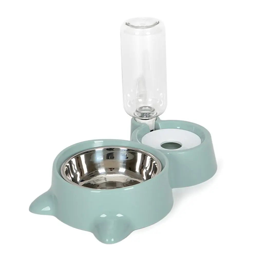 AsyPets Pet двойная миска автоматическая кормушка фонтан воды не влажный рот для собаки диспенсер для кошки - Цвет: blue