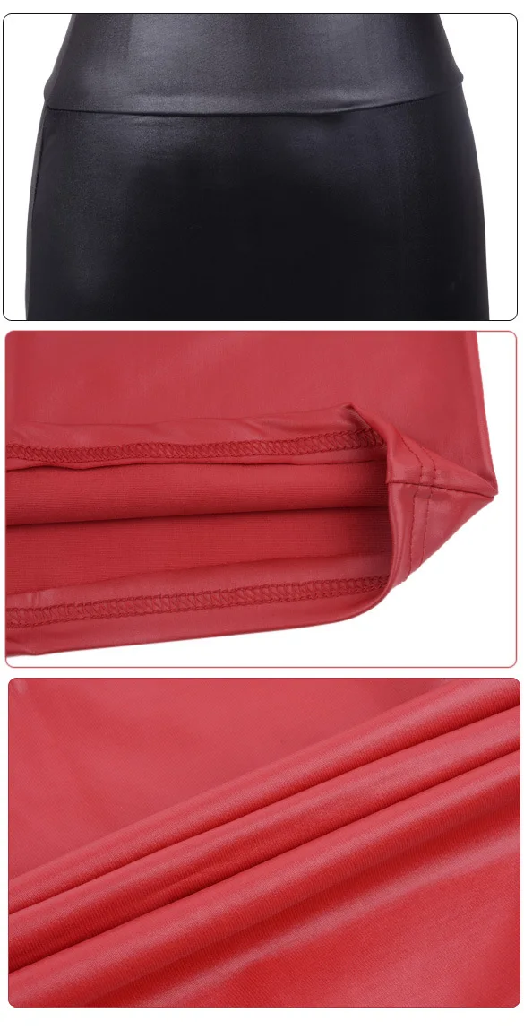 

High waist Imitate Leather Skirt S M L XL Black red sexy Pencil skirts middle long Casual mermaid skirt party bar club travel