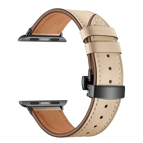 apricot black Бабочка туфли с ремешком и пряжкой ремешок для apple watch группа 4 5 44 мм 40 мм наручных часов iwatch, 42 мм, 38 мм, версия 3/2/1 браслет для часов из натуральной кожи Аксессуары - Цвет ремешка: apricot black
