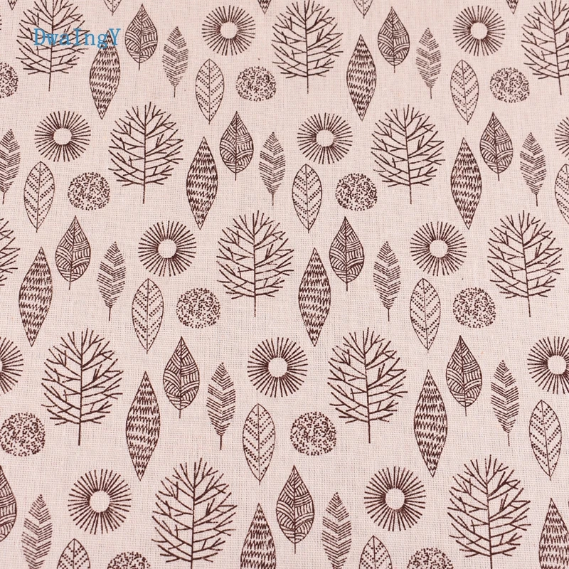 DwaIngY коричневый хлопок и лен с принтом ткань для DIY шитье квилтин диван/стол