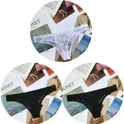 As shown Новинка, хит, женское нижнее белье с низкой талией, стринги, прозрачное, сексуальное, кружевное, с цветочным рисунком, с вырезами, трусики, 9 видов цветов, для девушек, стринги, нижнее белье для женщин - Цвет: As shown