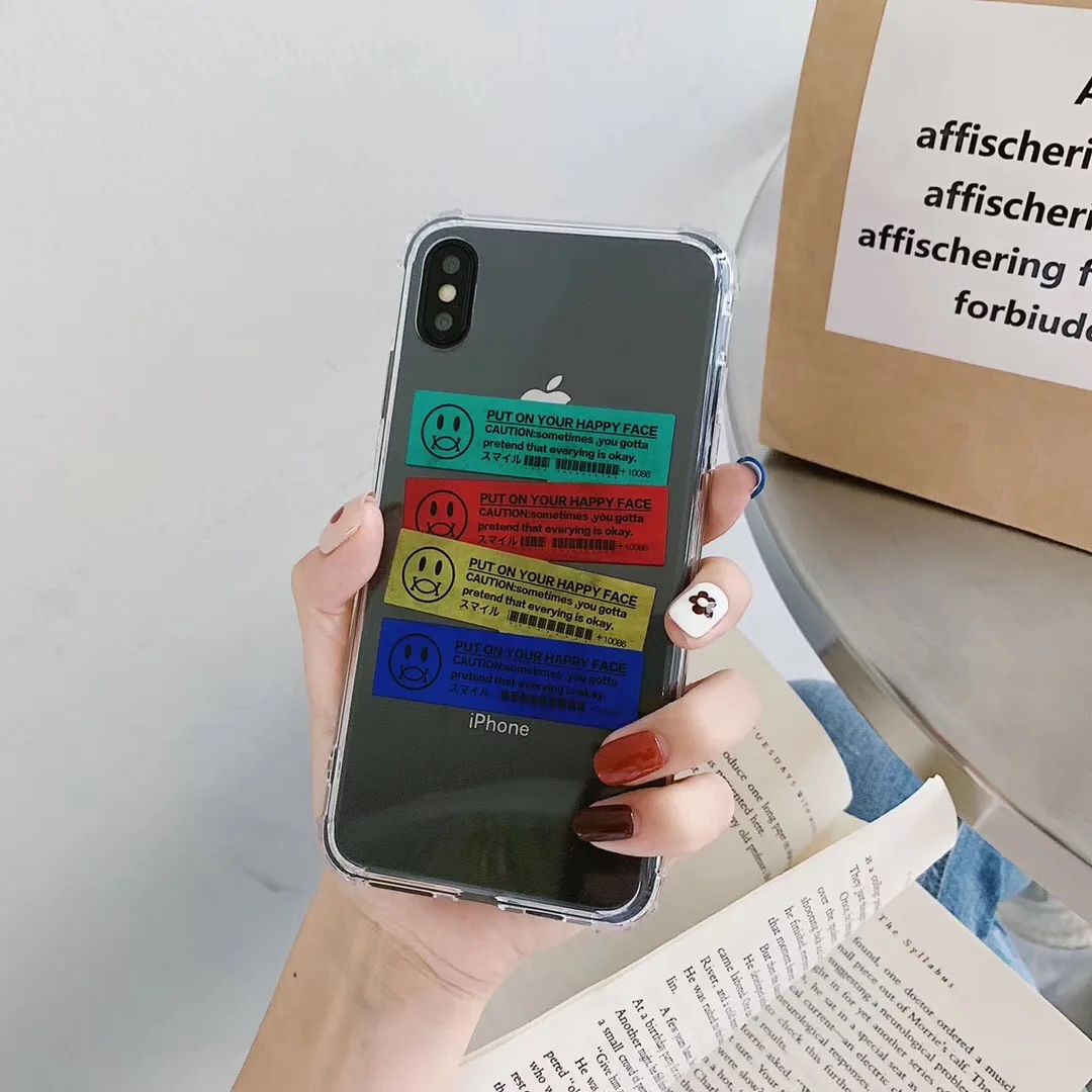 INS корейский дизайн со смайликами чехол для телефона iphone Xs MAX XR X 6 6s 7 8 plus блестящий