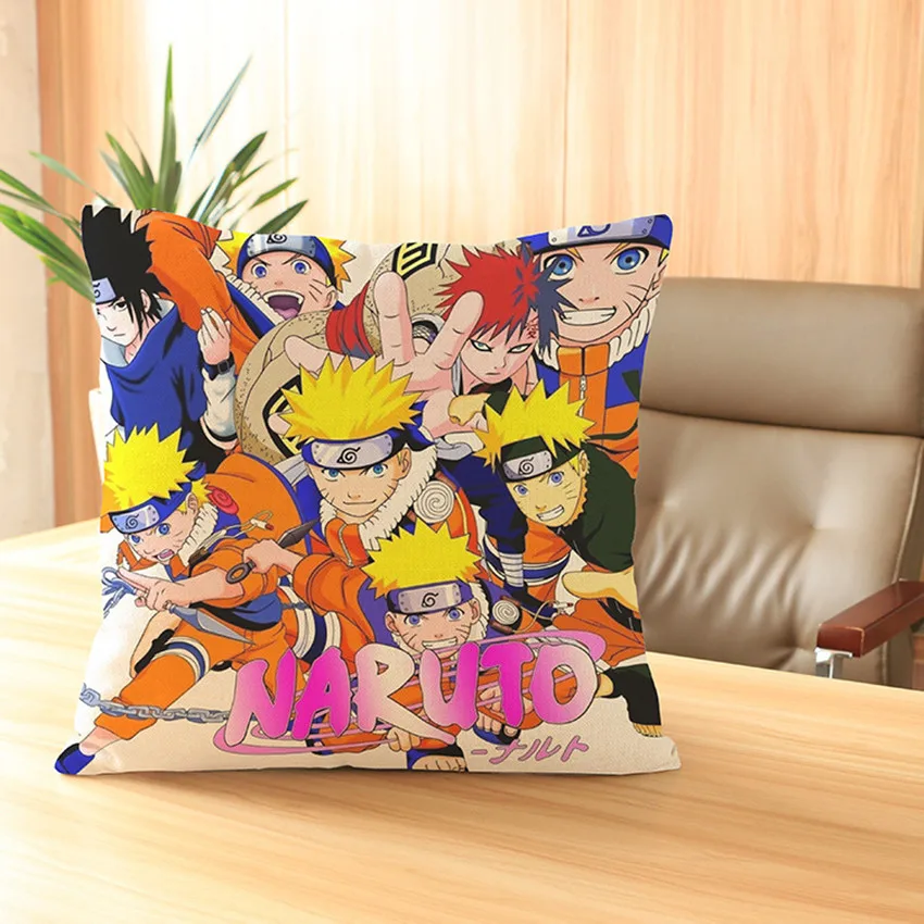 Подушка-чехол для подушки Naruto Anime Manga с бесплатной доставкой, размером 45*45 см для дивана, кресла или постельного белья.